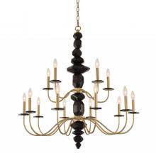  031552-039 - Piedra (10+5) Light 2 Tier Chandelier