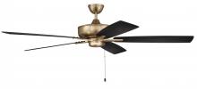  S60SB5-60BWNFB - 60" Super Pro 60 in Satin Brass w/ Black Walnut/Flat Black Blades