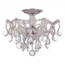  4430-CH-CL-MWP - Maria Theresa 3 Light Hand Cut Crystal Polished Chrome Semi Flush Mount