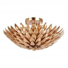  505-GA - Broche 4 Light Antique Gold Semi Flush Mount