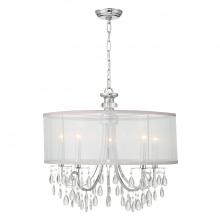  5625-CH - Hampton 5 Light Drum Shade Polished Chrome Chandelier