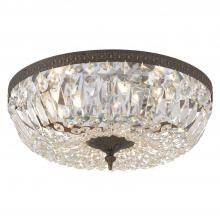  716-EB-CL-MWP - Crystorama 3 Light Clear Hand Cut English Bronze Flush Mount