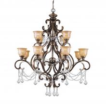  7512-BU-CL-MWP - Norwalk 12 Light Hand Cut Crystal Bronze Umber Chandelier