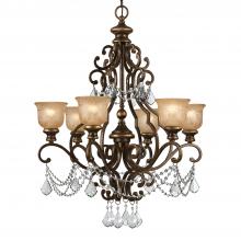  7516-BU-CL-MWP - Norwalk 6 Light Hand Cut Crystal Bronze Umber Chandelier