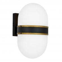  CAP-8501-MK-TG - Brian Patrick Flynn Capsule 1 Light Matte Black + Textured Gold Outdoor Sconce