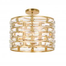  MER-4865-GA_CEILING - Meridian 5 Light Antique Gold Semi Flush Mount