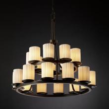  POR-8767-10-WAVE-DBRZ - Dakota 21-Light 2-Tier Ring Chandelier