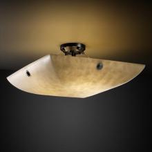  CLD-9654-25-MBLK-F6-LED6-6000 - 36" LED Semi-Flush Bowl w/ Concentric Circles Finials