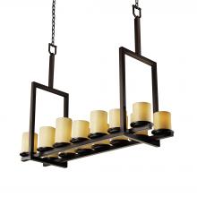Justice Design Group (Yellow) CNDL-8764-10-AMBR-DBRZ - Dakota 14-Light Bridge Chandelier (Tall)