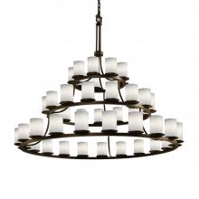 Justice Design Group (Yellow) FSN-8714-10-WEVE-DBRZ - Dakota 45-Light 3-Tier Ring Chandelier