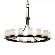 Justice Design Group (Yellow) FSN-8715-10-OPAL-DBRZ - Dakota 15-Light 1-Tier Ring Chandelier