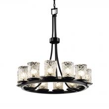  GLA-8763-16-CLRT-MBLK - Dakota 12-Light Ring Chandelier (Tall)