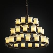  GLA-8712-16-WTFR-MBLK - Dakota 36-Light 3-Tier Ring Chandelier