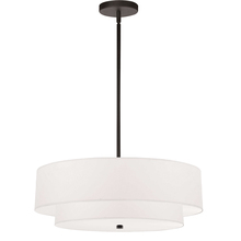  571-224P-MB-WH - 4LT Incand 2 Tier Pendant, MB w/ WH Shade