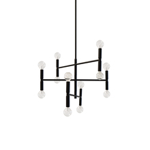  AVA-2012C-MB - 12LT Incandescent Chandelier, Matte Black