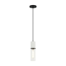 Matteo C39911MB - Marmor Matte Black + White Marble Pendant