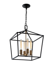 Matteo C61704RB - Scatola Rusty Black and Aged Gold Brass Accents Chandelier