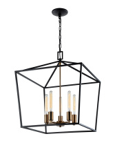 Matteo C61705RB - Scatola Rusty Black and Aged Gold Brass Accents Chandelier