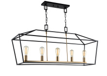 Matteo C61715RB - Scatola Rusty Black and Aged Gold Brass Accents Chandelier