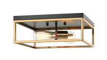 Matteo M15542BKAG - Clarke Black, Aged Gold Brass Ceiling Mount