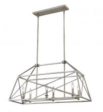  447-36AS - 6 Light Linear Chandelier