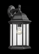 Generation Lighting  8438701-12 - Sevier traditional 1-light outdoor exterior large downlight outdoor wall lantern sconce in black fin