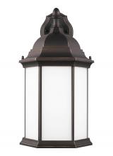 Generation Lighting  8438751-71 - Sevier traditional 1-light outdoor exterior large downlight outdoor wall lantern sconce in antique b