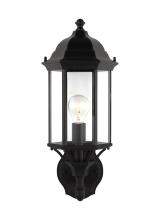 Generation Lighting  8838701-12 - Sevier traditional 1-light outdoor exterior medium uplight outdoor wall lantern sconce in black fini