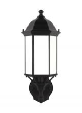 Generation Lighting  8838751-12 - Sevier traditional 1-light outdoor exterior medium uplight outdoor wall lantern sconce in black fini