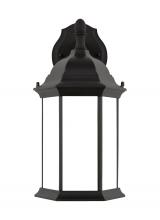 Generation Lighting  8938751-12 - Sevier traditional 1-light outdoor exterior medium downlight outdoor wall lantern sconce in black fi