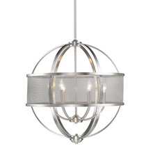  3167-6 PW-PW - Colson PW 6 Light Chandelier (with shade) in Pewter