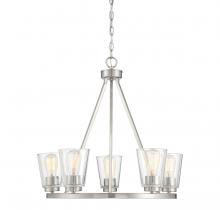  1-1021-5-SN - Calhoun 5-Light Chandelier in Satin Nickel