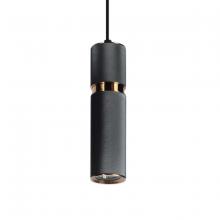 Avenue  HF1074-DGY - Cicada 1 Light Pentant Knurled Dark Grey With Brass