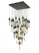  HF1903-41-AP-BK-C - The Original Aspen Collection Brushed Brass 41 Light Pendant Fixture with Clear Crystal