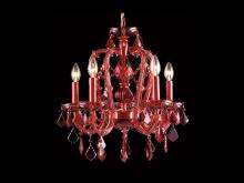  HF1037-RED - Crimson Blvd. Collection Red 5 Light Mini Crystal Chandelier