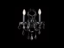  HF1041-BLK - ONYX LANE. 2 LIGHT BLACK CRYSTAL WALL SCONCE