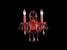  HF1041-RED - Crimson Blvd. 2 Light Red Crystal Wall Sconce