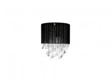 Avenue  HF1511-BLK - Beverly Drive Collection Black Silk String and Crystal Wal Sconce