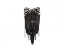  HF1608-BLK - Wilshire Blvd. Collection Black Steel Chain Foyer Hanging Fixture