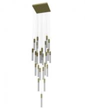  HF1904-25-GL-BB-SNW - The Original Glacier Snow Avenue Collection Brushed Brass 25 Light Pendant Fixture