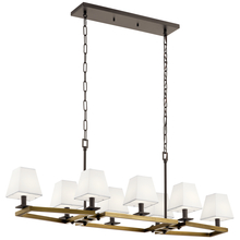  44023NBR - Dancar™ 48" 8 Light Linear Chandelier Natural Brass