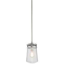 Kichler Canada Zone 2 Stocking 49447BA - Lyndon 11.75" 1 Light Pendant with Clear Seeded Glass Brushed Aluminum