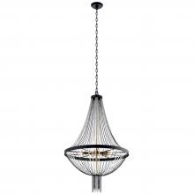  52047BKT - Alexia 39.5" 5 Light Chandelier with Crystal Beads in Textured Black