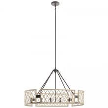  52078WWW - Oana™ 6 Light Oval Chandelier White Washed Wood