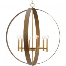  P400392-205 - Allegheny Collection Six-Light Soft Gold Rustic Modern Pendant