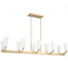  P400396-109 - Tosca Collection Ten-Light Brushed Bronze Modern Luxe Linear Chandelier