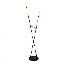 Artcraft Canada AC10046BK - Cortina 6 Light Floor Lamp, Black, Brushed Brass