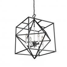  AC11204PN - Roxton 4 Light Chandelier (Matte Black & Polished Nickel)