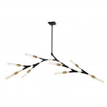  AC11538 - Filiali 10 Light Chandelier (Black & Harvest Brass)