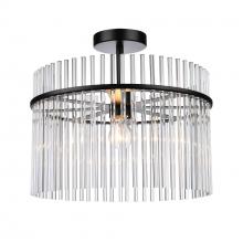 Artcraft Canada AC12081BK - Ava 1 Light Semi Flush Mount, Black with Glass Rods